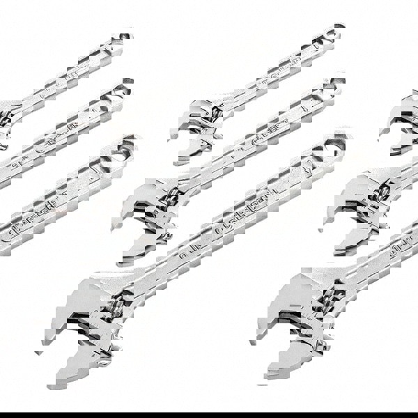 Adjustable Wrench Set: 3 Pc, Inch & Metric